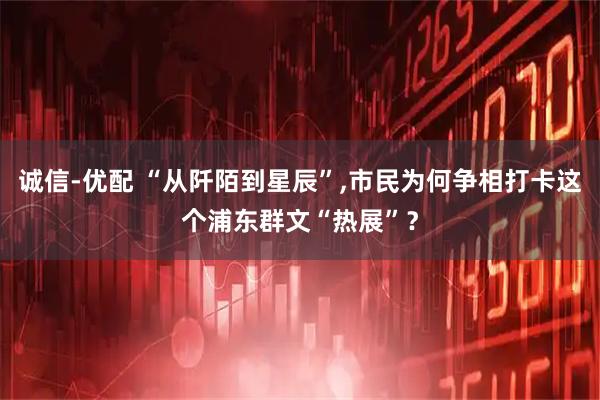 诚信-优配 “从阡陌到星辰”,市民为何争相打卡这个浦东群文“热展”？